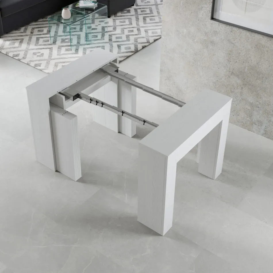 Rozšiřitelná konzole na 307 cm z dřevěných mikročástic Made in Italy - Corona Viadurini