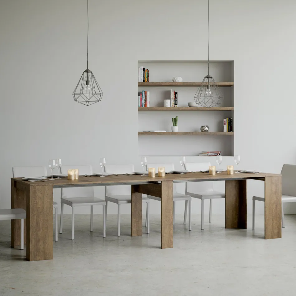 Rozšiřitelná konzole na 308 cm s centrální podporou Made in Italy - Oracle Viadurini