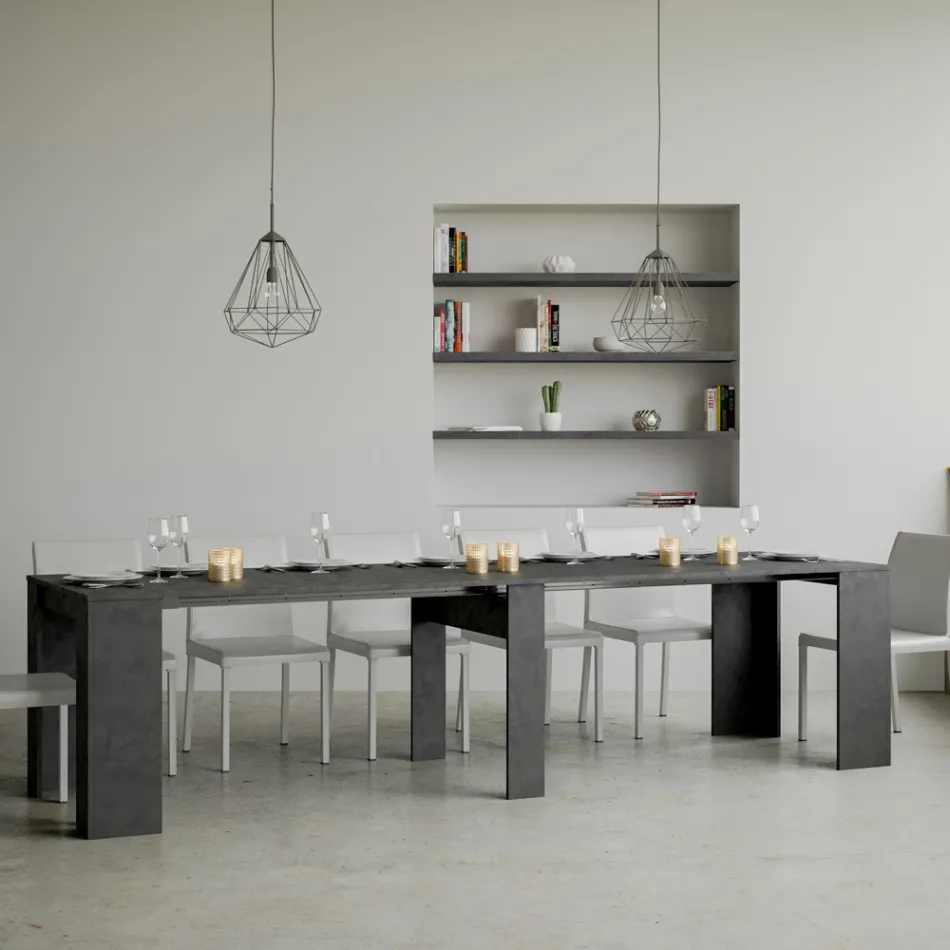 Rozšiřitelná konzole na 308 cm s centrální podporou Made in Italy - Oracle Viadurini