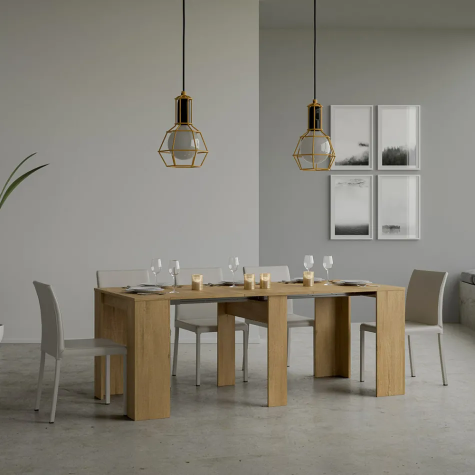 Rozšiřitelná konzole na 308 cm s centrální podporou Made in Italy - Oracle Viadurini