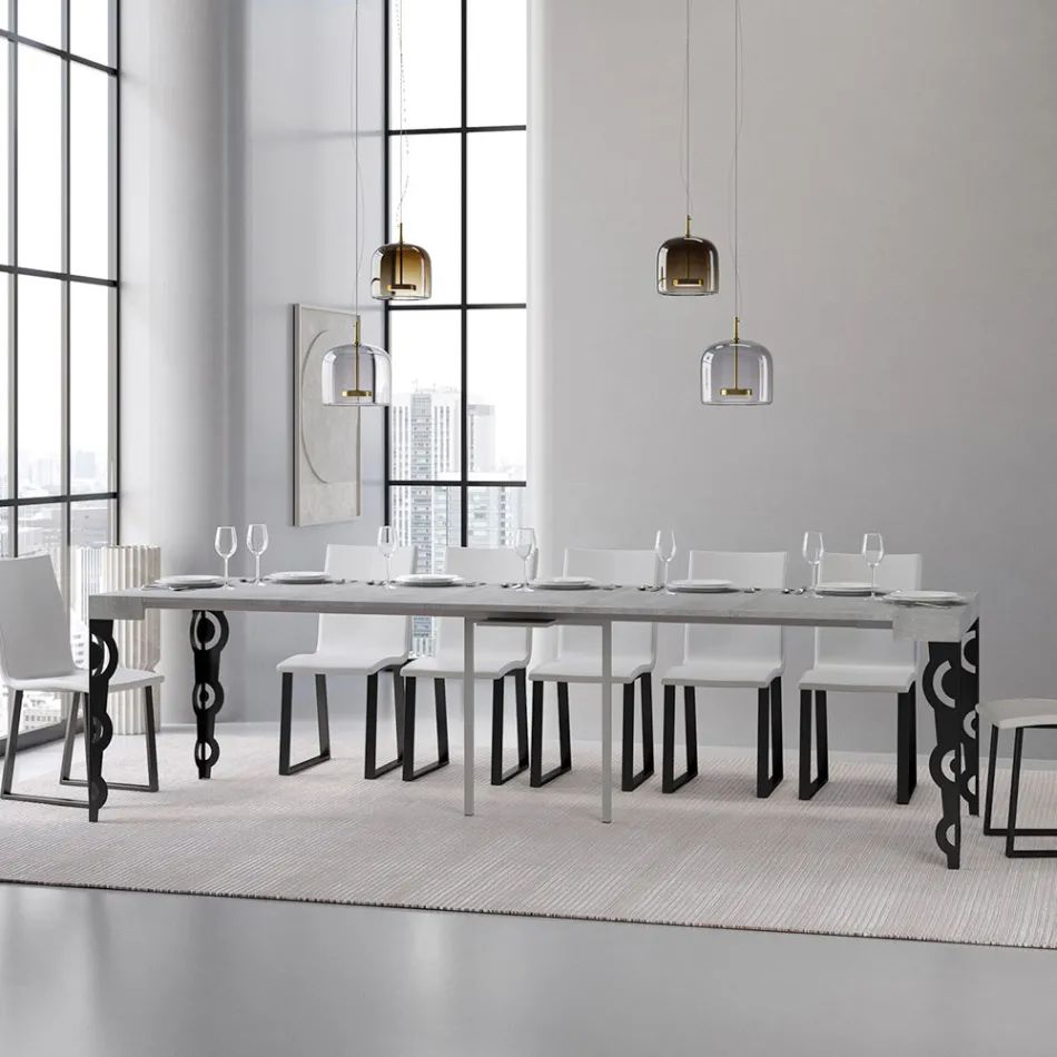 Rozšiřitelná konzole s moderními železnými nohami Made in Italy - Palazzo Viadurini