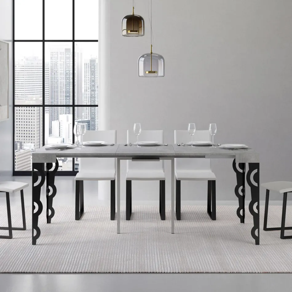 Rozšiřitelná konzole s moderními železnými nohami Made in Italy - Palazzo Viadurini