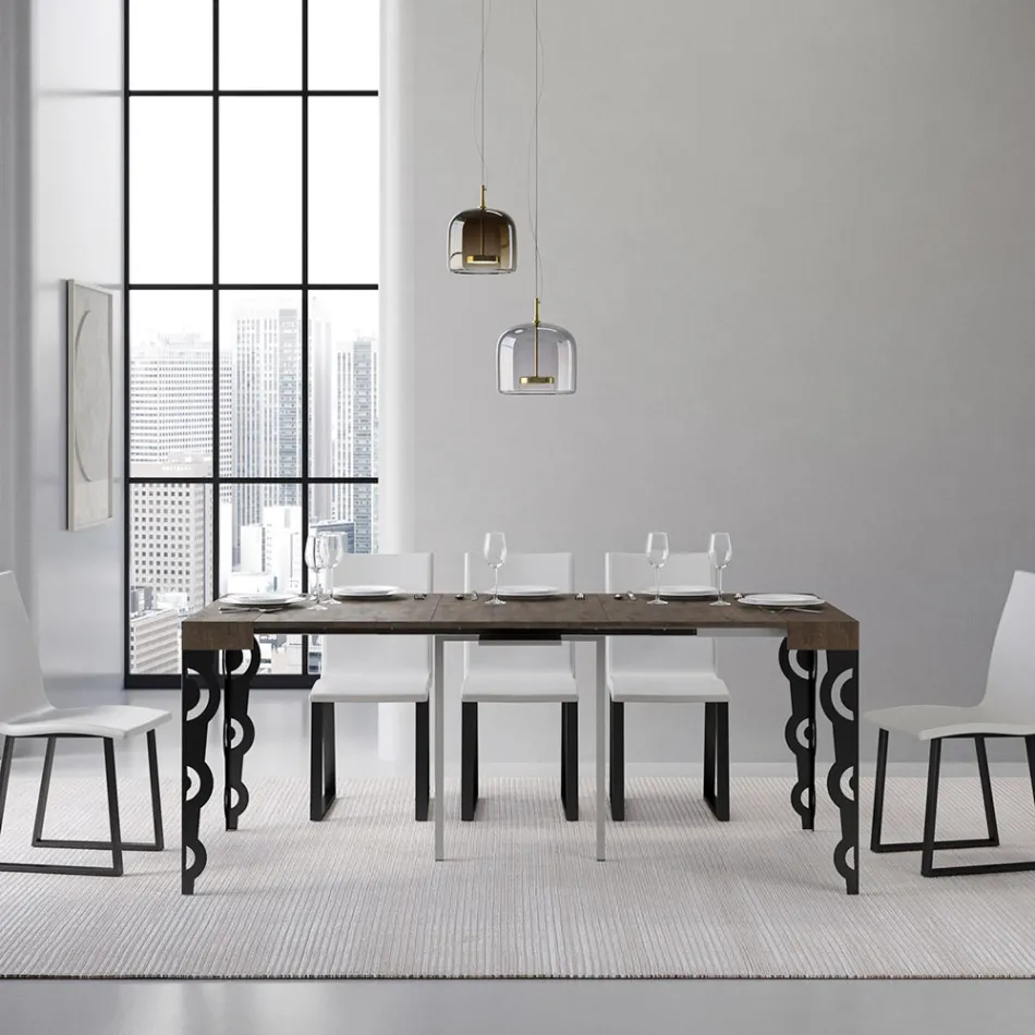 Rozšiřitelná konzole s moderními železnými nohami Made in Italy - Palazzo Viadurini