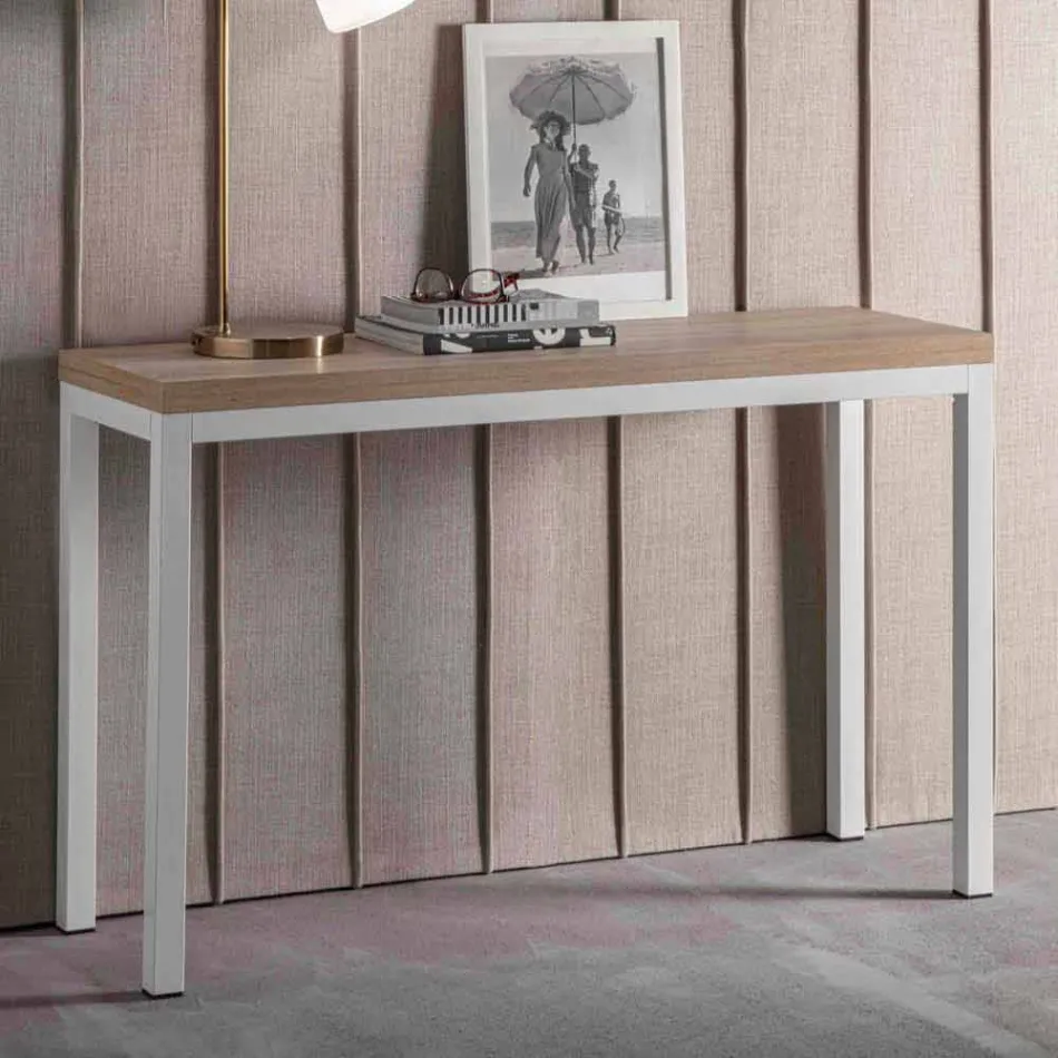 Roztažitelná konzola s horní částí z melaminu a základnou z lakovaného kovu - Adino Viadurini