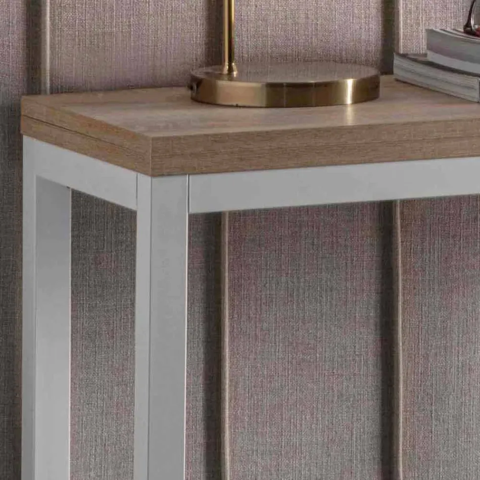 Roztažitelná konzola s horní částí z melaminu a základnou z lakovaného kovu - Adino Viadurini