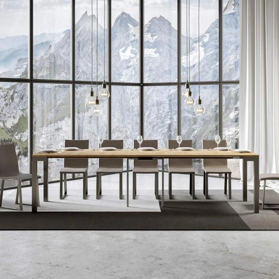 Rozšiřitelná konzole moderního designu ze dřeva a železa Made in Italy – nikdy Viadurini