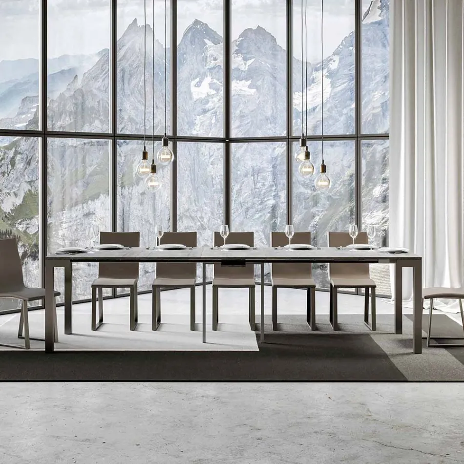 Rozšiřitelná konzole moderního designu ze dřeva a železa Made in Italy – nikdy Viadurini