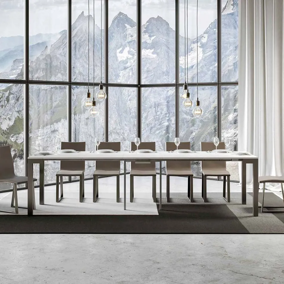 Rozšiřitelná konzole moderního designu ze dřeva a železa Made in Italy – nikdy Viadurini