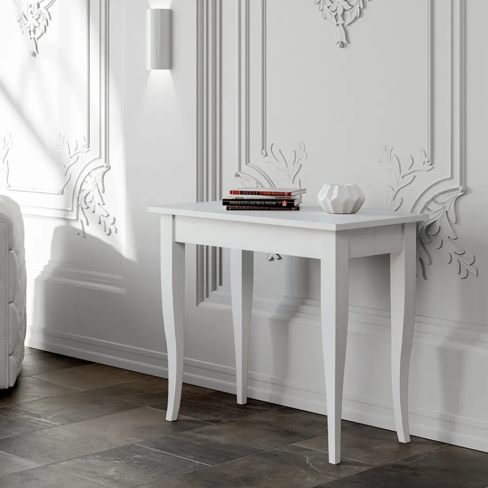 Výsuvná konzole s povrchem z ořechu nebo bílého popela Made in Italy - Folletto Viadurini