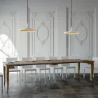 Výsuvná konzole s povrchem z ořechu nebo bílého popela Made in Italy - Folletto Viadurini