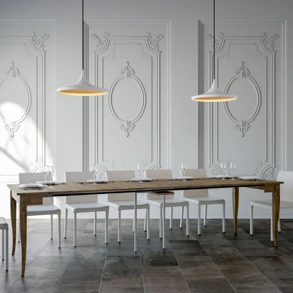 Výsuvná konzole s povrchem z ořechu nebo bílého popela Made in Italy - Folletto Viadurini