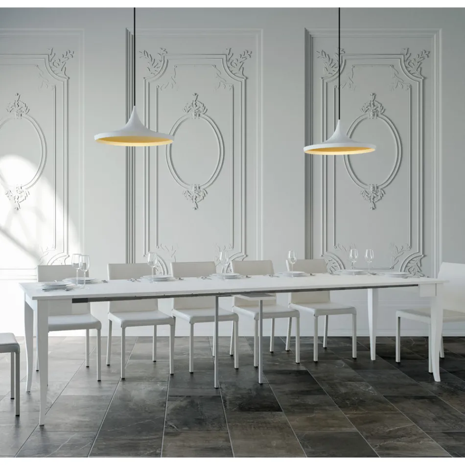 Výsuvná konzole s povrchem z ořechu nebo bílého popela Made in Italy - Folletto Viadurini