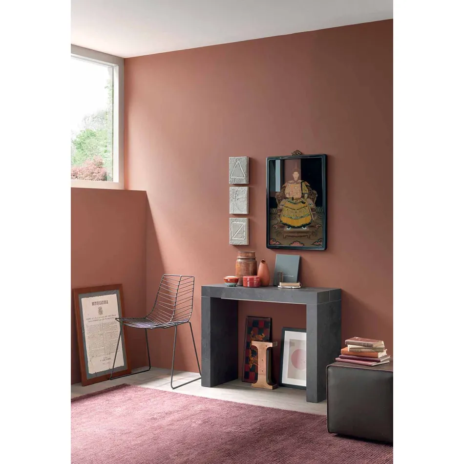 Výsuvná konzola až 290 cm s dřevěnou deskou Made in Italy - Seregno Viadurini