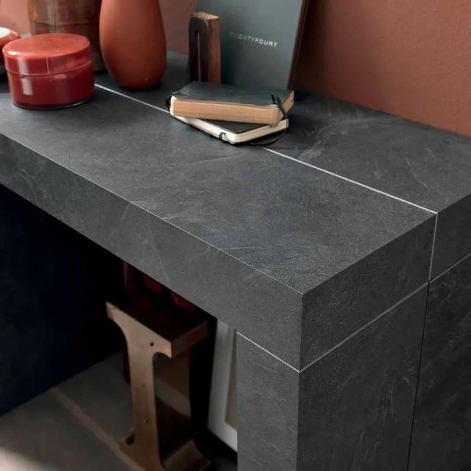 Výsuvná konzola až 290 cm s dřevěnou deskou Made in Italy - Seregno Viadurini