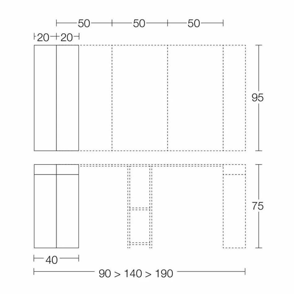 Výsuvná konzola až 290 cm s dřevěnou deskou Made in Italy - Seregno Viadurini