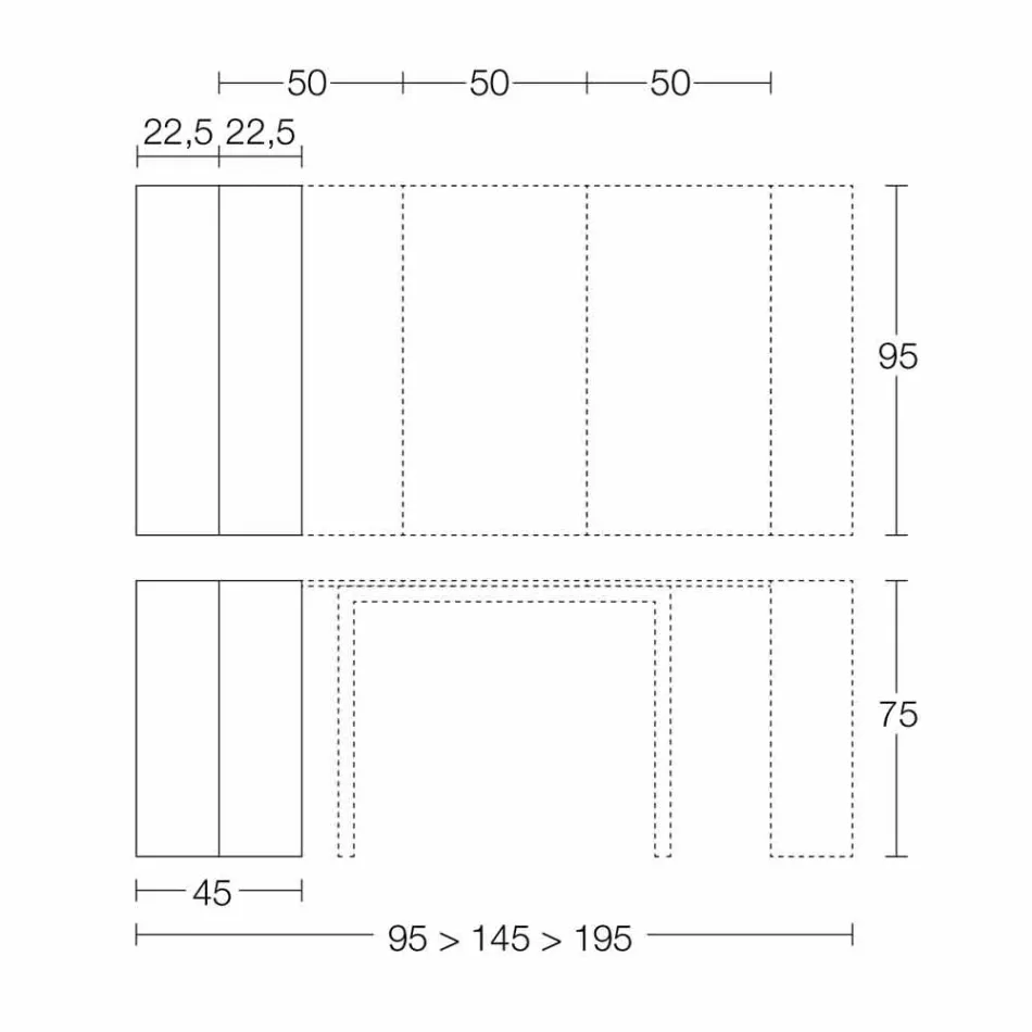 Výsuvná konzola až 295 cm v provedení Made in Italy Design Wood - Temocle Viadurini