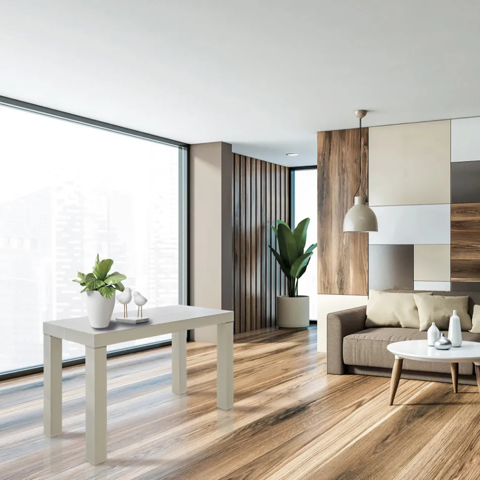 Výsuvná konzole z jasanového dřeva s nástavci Made in Italy - Gandalf Viadurini