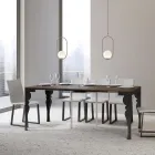 Moderní rozšiřitelná konzole z antracitového dřeva a kovu Made in Italy - Sassone Viadurini