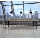 Moderní rozšiřitelná konzole z antracitového dřeva a kovu Made in Italy - Sassone Viadurini