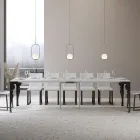 Moderní rozšiřitelná konzole z antracitového dřeva a kovu Made in Italy - Sassone Viadurini