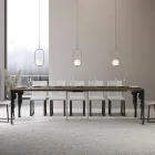 Moderní rozšiřitelná konzole z antracitového dřeva a kovu Made in Italy - Sassone Viadurini