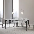 Moderní rozšiřitelná konzole z antracitového dřeva a kovu Made in Italy - Sassone Viadurini