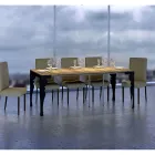 Moderní rozšiřitelná konzole z antracitového dřeva a kovu Made in Italy - Sassone Viadurini