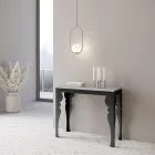 Moderní rozšiřitelná konzole z antracitového dřeva a kovu Made in Italy - Sassone Viadurini