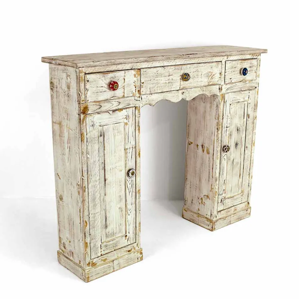 Ručně vyráběná konzole z masivního jedlového dřeva vyrobená v Itálii - Carminia Viadurini