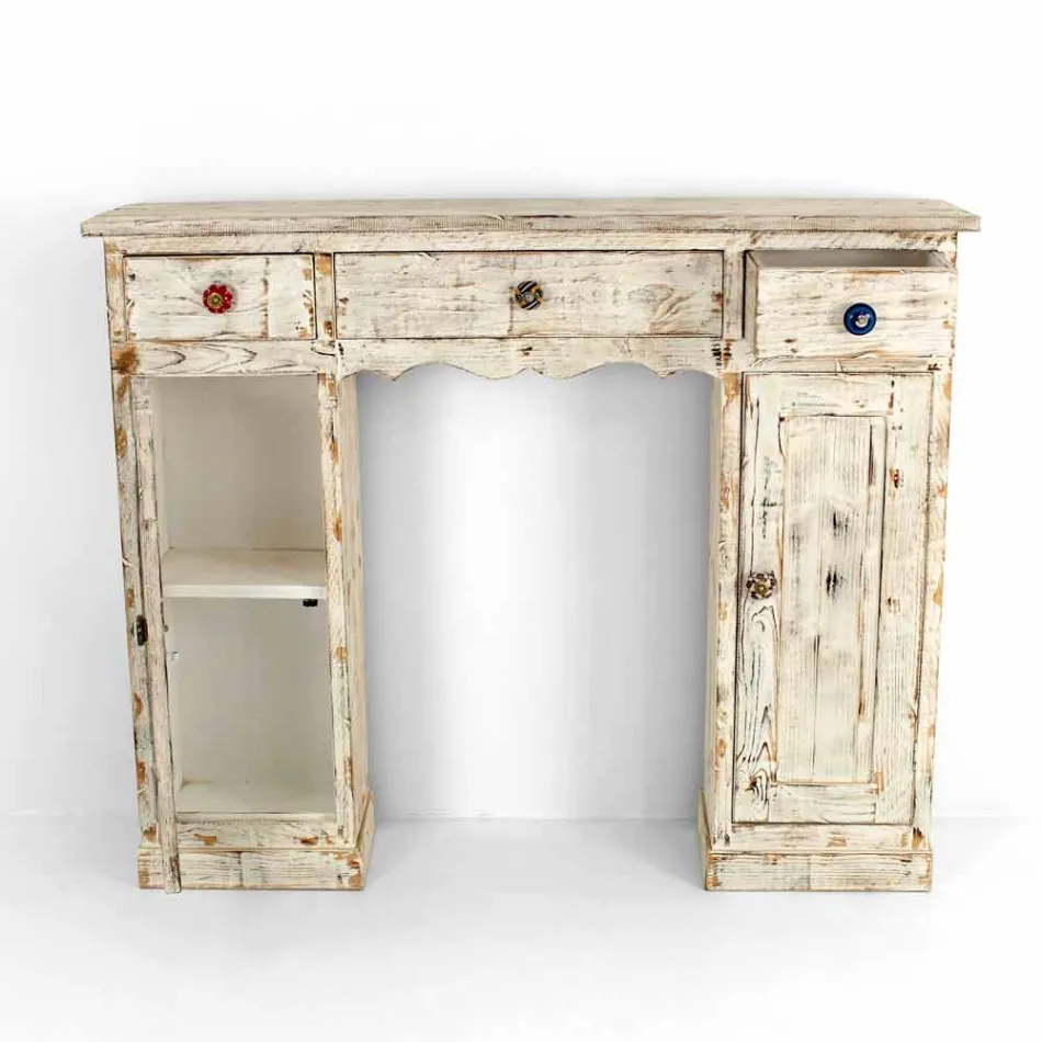 Ručně vyráběná konzole z masivního jedlového dřeva vyrobená v Itálii - Carminia Viadurini