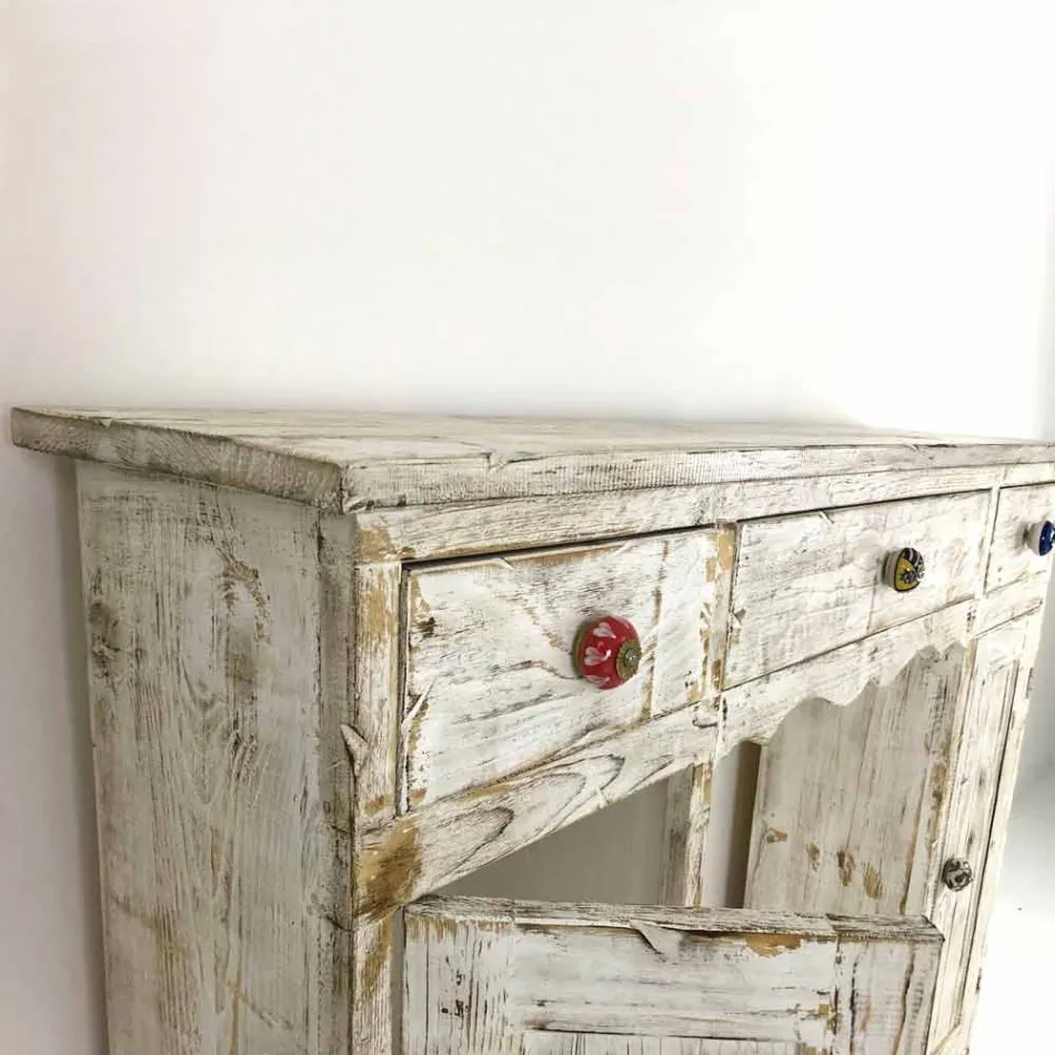 Ručně vyráběná konzole z masivního jedlového dřeva vyrobená v Itálii - Carminia Viadurini