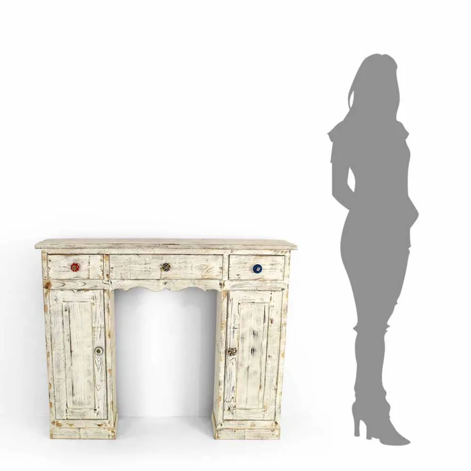 Ručně vyráběná konzole z masivního jedlového dřeva vyrobená v Itálii - Carminia Viadurini