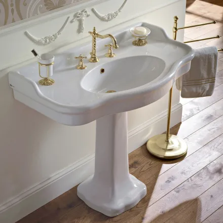 Vintage keramick� koupelnov� konzola na sloupu, Made in Italy - Paulina Viadurini