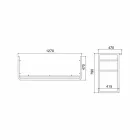 Koupelnová konzole L 135 cm s dvojitou miskou v keramice s nohama - Nausica Viadurini