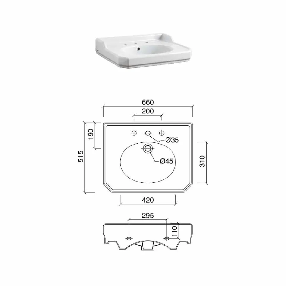Keramická koupelnová konzola s kovovými nohami vyrobená v Itálii Nausica Viadurini