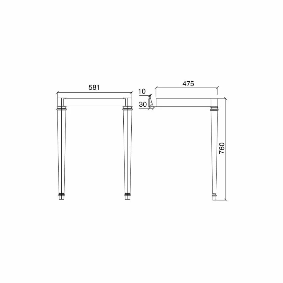 Keramická koupelnová konzola s kovovými nohami vyrobená v Itálii Nausica Viadurini