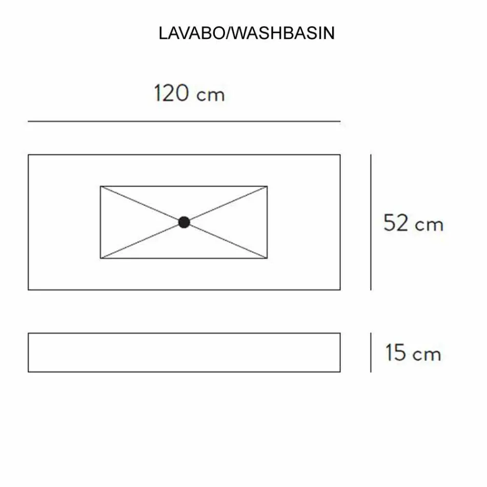 Integrované umyvadlo do koupelny a závěsná police v provedení Gres 4 - Rampina Viadurini
