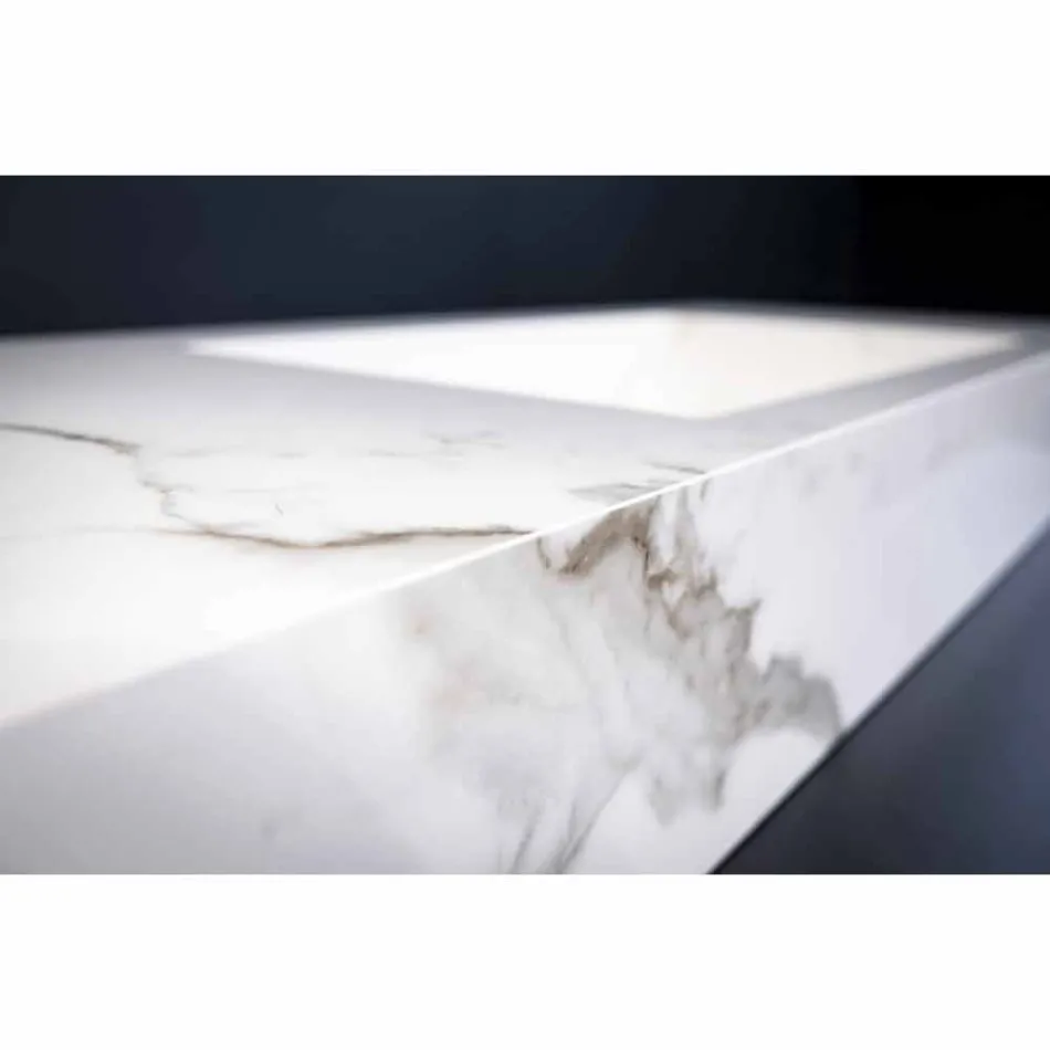 Integrované umyvadlo do koupelny a závěsná police v provedení Gres 4 - Rampina Viadurini