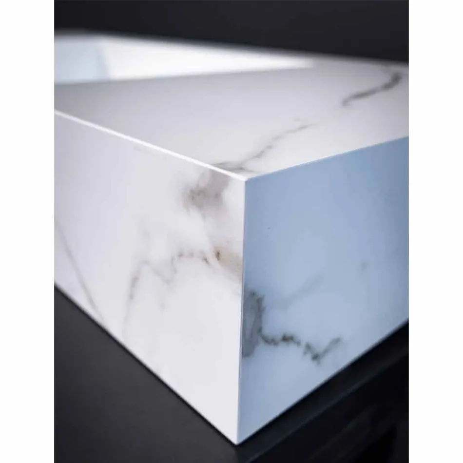 Integrované umyvadlo do koupelny a závěsná police v provedení Gres 4 - Rampina Viadurini