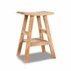 Moderní koupelnová konzole z přírodního teakového dřeva s bočními háčky - Zacary Viadurini