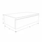 Závěsná koupelnová konzola v provedení Teak a Hi Macs® s úložnou zásuvkou - Rodolfo Viadurini