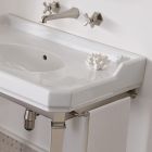 90 cm Vintage koupelna Console, White Ceramic, s nohama Made in Italy - Nausica Viadurini