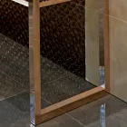 Koupelnová konzole L 135 cm s dvojitou miskou v keramice s nohama - Nausica Viadurini