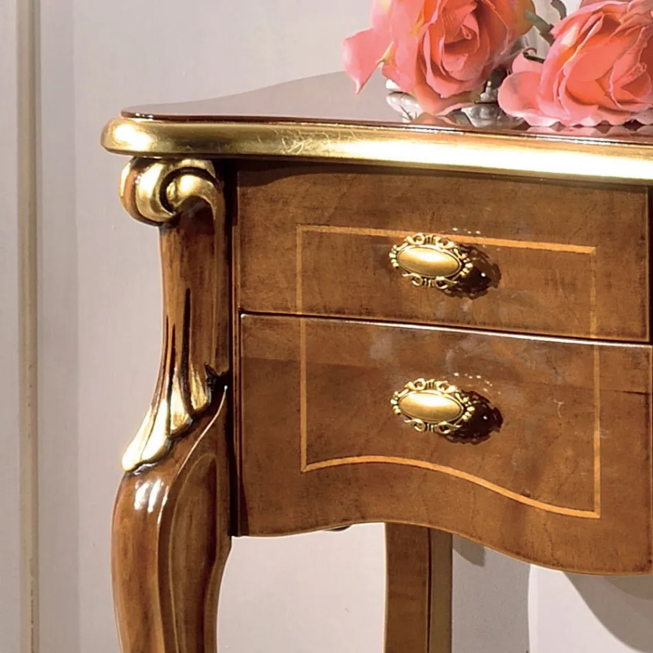 Klasická dřevěná konzole 3 nebo 5 luxusních zásuvek Made in Italy - London Viadurini