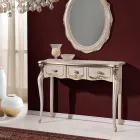 Klasická dřevěná konzole 3 nebo 5 luxusních zásuvek Made in Italy - London Viadurini