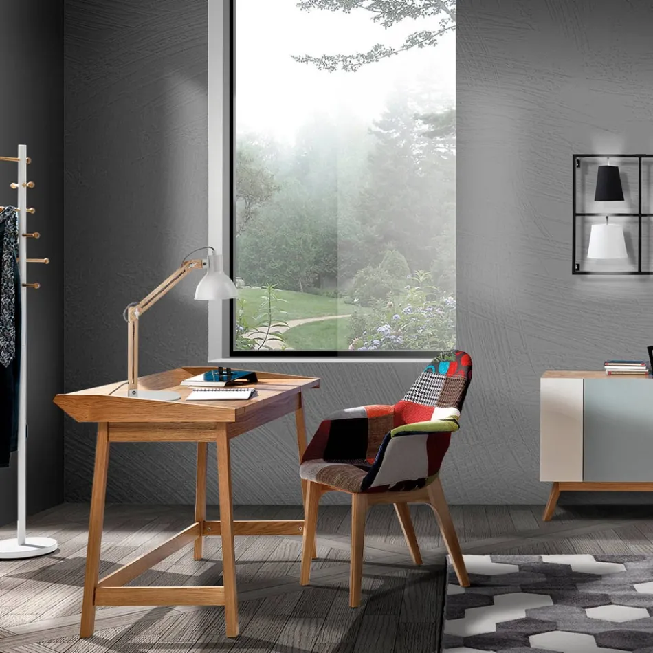 Konzole s PC stolem z MDF a dřeva - fotbal Viadurini