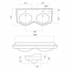 Klasická dvoulůžková koupelnová konzole vyrobená v Itálii, Magda Viadurini