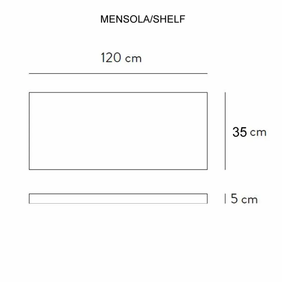 Koupelnová konzola s umyvadlem a policí z porcelánového kameniny 4 povrchové úpravy - Ramina Viadurini
