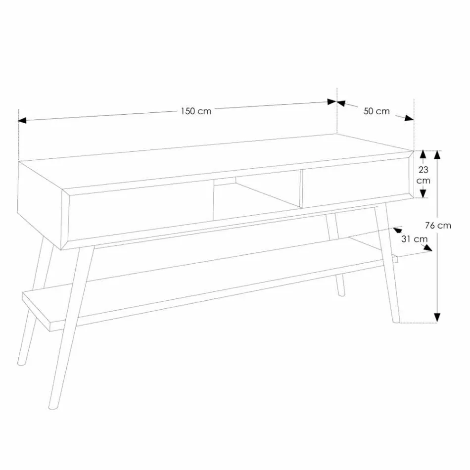 Moderní koupelnová konzola z teakového dřeva v přírodním teaku Pistoia Viadurini