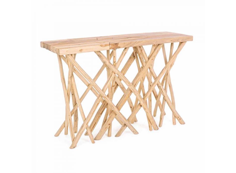 Vstupní konzole z přírodního teakového dřeva v elegantním moderním designu - Bilva Viadurini
